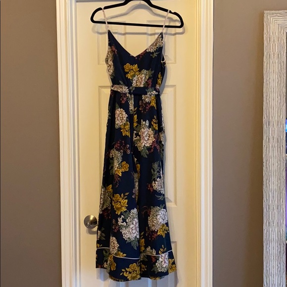 Satin Navy Romper - Picture 1 of 4